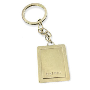 Nine West Rectangle Solid Silver Tone Keychain